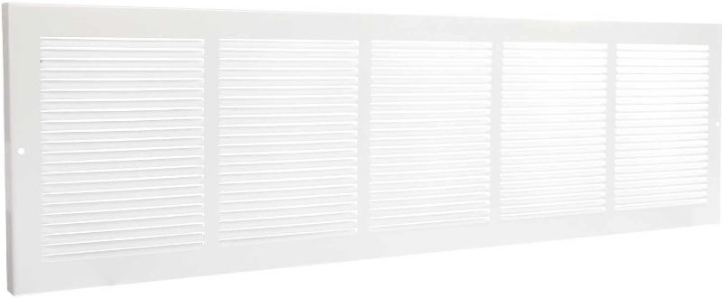 Photo 1 of  White Baseboard Return Grill with 7/8" Turn Back (30" x 8" Duct Opening/ 31.25" x 9.25" Overall)