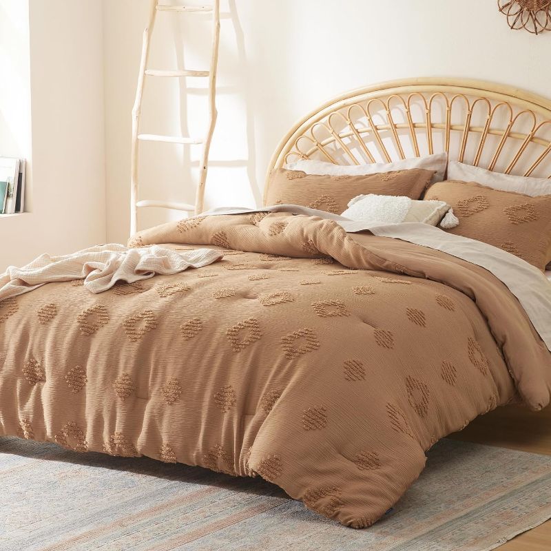 Photo 1 of ( Size unknown ) Bedsure  Comforter Set Camel, Boho Bedding Comforter 