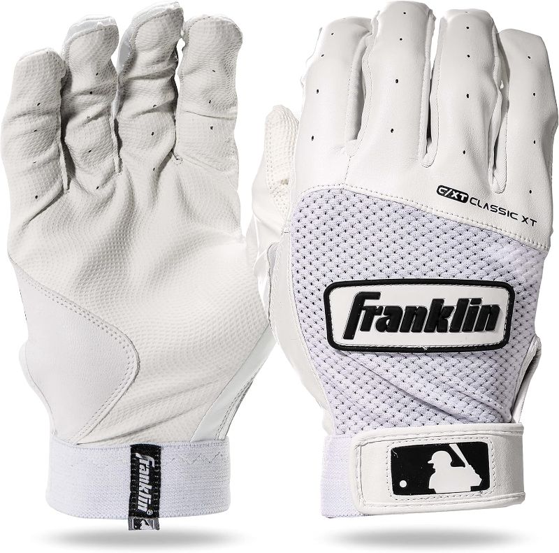 Photo 1 of Franklin Sports MLB Baseball Batting Gloves - Shok-Sorb X Batting Gloves for Baseball + Softball - Adult + Youth Padded Non-Sting Batting Glove Pairs - Multiple Colors + Sizes