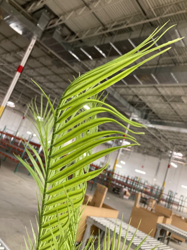 Photo 3 of Artificial Palm Tree, 4ft Tall Fake Floor Plant with Plastic Pot for Office and Home Decor, Decorative Artificial Plant for Indoors and Outdoors, All Year Round Decoration