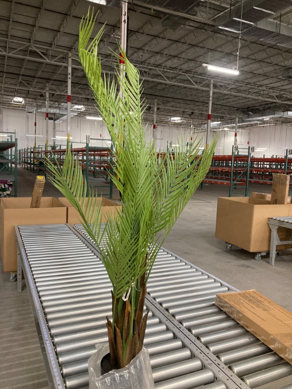 Photo 4 of Artificial Palm Tree, 4ft Tall Fake Floor Plant with Plastic Pot for Office and Home Decor, Decorative Artificial Plant for Indoors and Outdoors, All Year Round Decoration