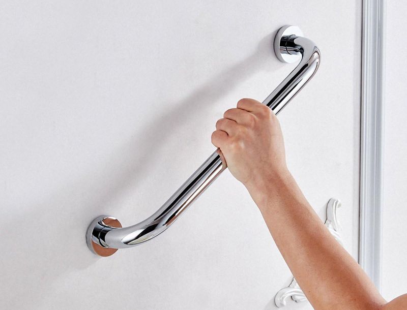 Photo 1 of 14-Inch Grab Bar for Hotel/Motel/Home Shower Safety, Solid Brass, Polished Chrome, Heavy-Duty Construction Armrest, Bathroom Bathtub Handrail