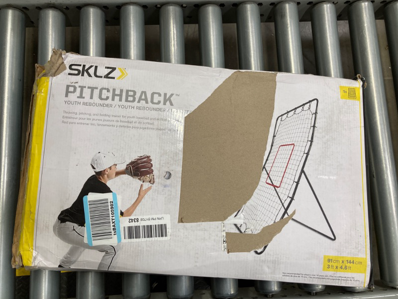 Photo 2 of SKLZ PitchBack Baseball and Softball Pitching Net and Rebounder, Black/Red, 2' 9" x 4' 8"