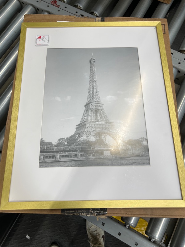 Photo 2 of upsimples 16x20 Picture Frame, Display Pictures 11x14 with Mat or 16x20 Without Mat, Wall Hanging Photo Frame, Gold, 1 Pack Gold 16x20