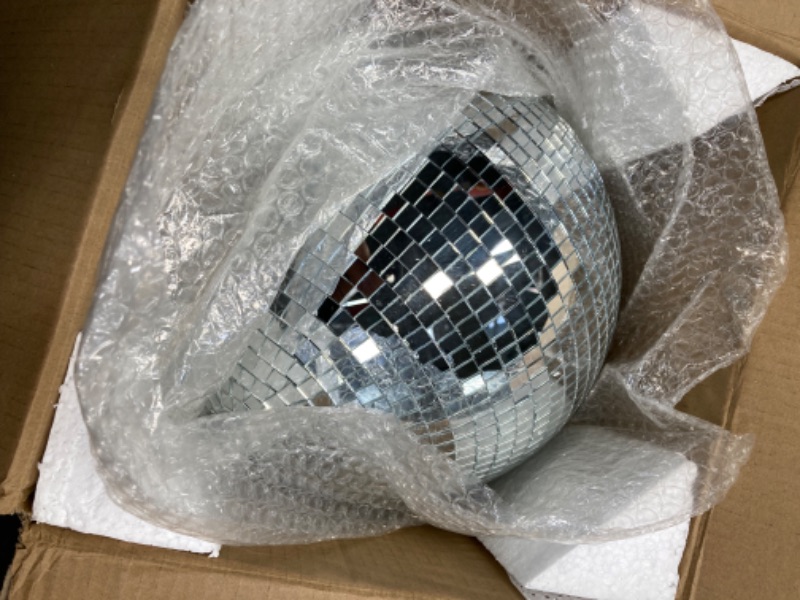 Photo 3 of Youdepot Disco Ball Disco Ball Mirror 12 Inch Mirror Ball Hanging Disco Lighting Ball for DJ Club Stage Bar Party Wedding Holiday Decoration Disco Ball Large