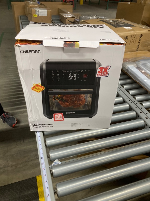 Photo 2 of Chefman Air Fryer Oven - 12-Quart 6-in-1 Rotisserie Oven and Dehydrator, 12 Presets with Digital Timer and Touchscreen, Family Size XL Airfryer Countertop Convection Oven, Dishwasher-Safe Parts, Black 12 Quart