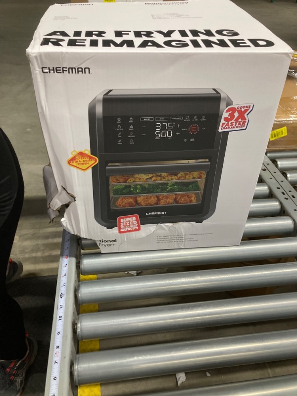 Photo 3 of Chefman Air Fryer Oven - 12-Quart 6-in-1 Rotisserie Oven and Dehydrator, 12 Presets with Digital Timer and Touchscreen, Family Size XL Airfryer Countertop Convection Oven, Dishwasher-Safe Parts, Black 12 Quart