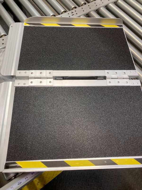 Photo 2 of 3FT Wheelchair Ramp, Non-Slip Portable Aluminum Ramp for Disabled Single-Fold 800lbs Weight Capacity for Steps Stairs and Thresholds https://a.co/d/ceqiQoZ