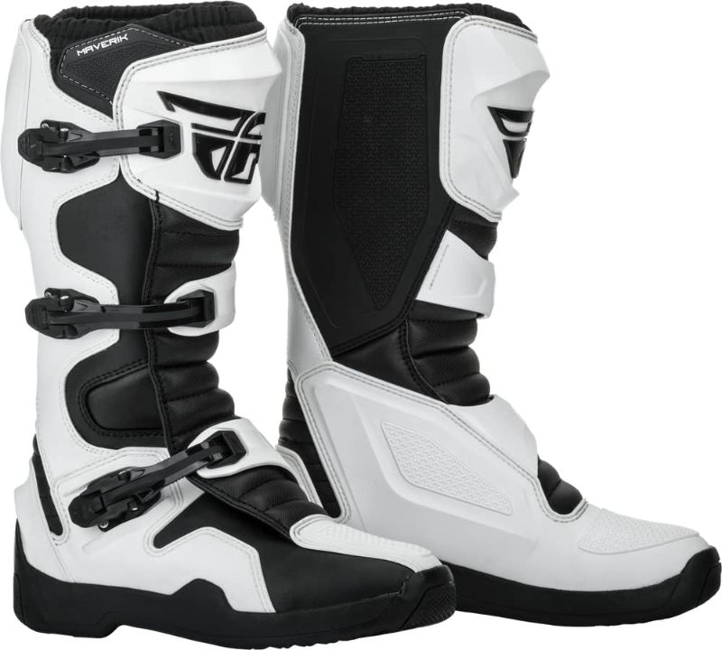 Photo 1 of Fly Racing Adult Maverik Boot (White/Black, 10) 10 White/Black