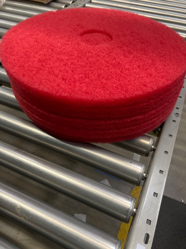 Photo 1 of 3M Buffer Floor Pad 5100, Red, 20", 5/Case, Removes Soil, Scratches, Scuff Marks, and Black Shoe Heel Marks