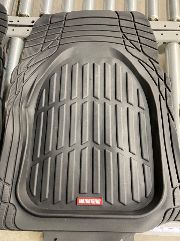 Photo 3 of Motor Trend 923-BK Black FlexTough Contour Liners-Deep Dish Heavy Duty Rubber Floor Mats for Car SUV Truck & Van-All Weather Protection Trim to Fit Most Vehicles Black Full Set