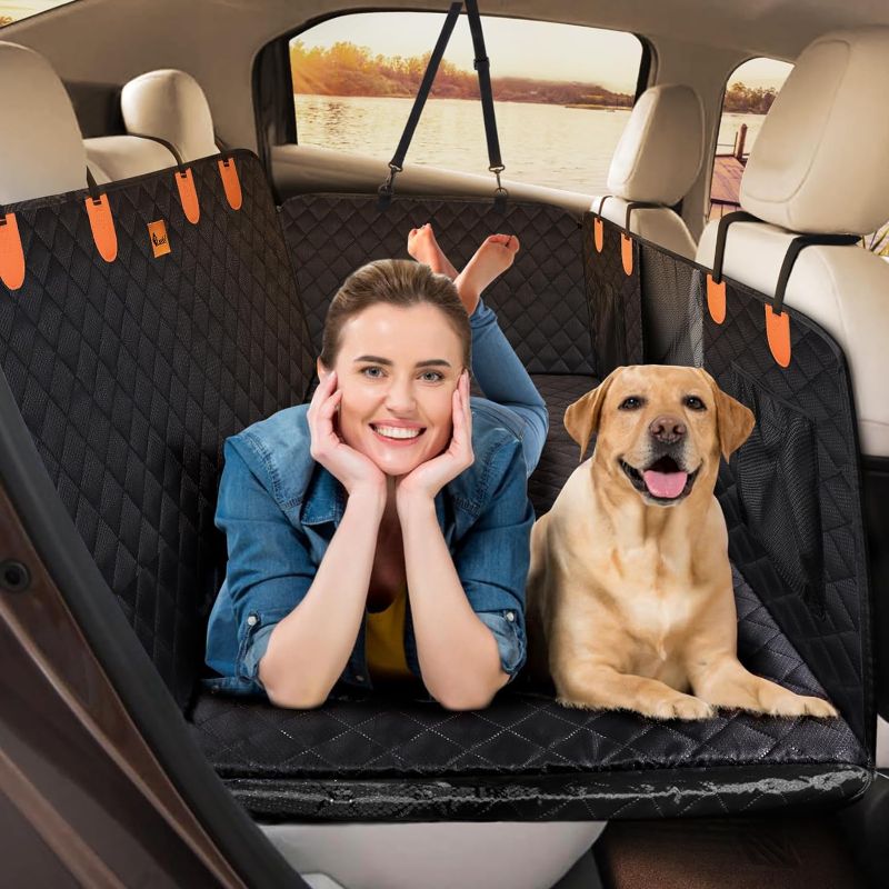 Photo 1 of Back Seat Extender for Dog, Car Seat Cover Back Seat Hard Bottom for SUV Truck, Non-Inflatable Dog Car Bed, Dog Hammock Back Seat Covers for Pet Travel