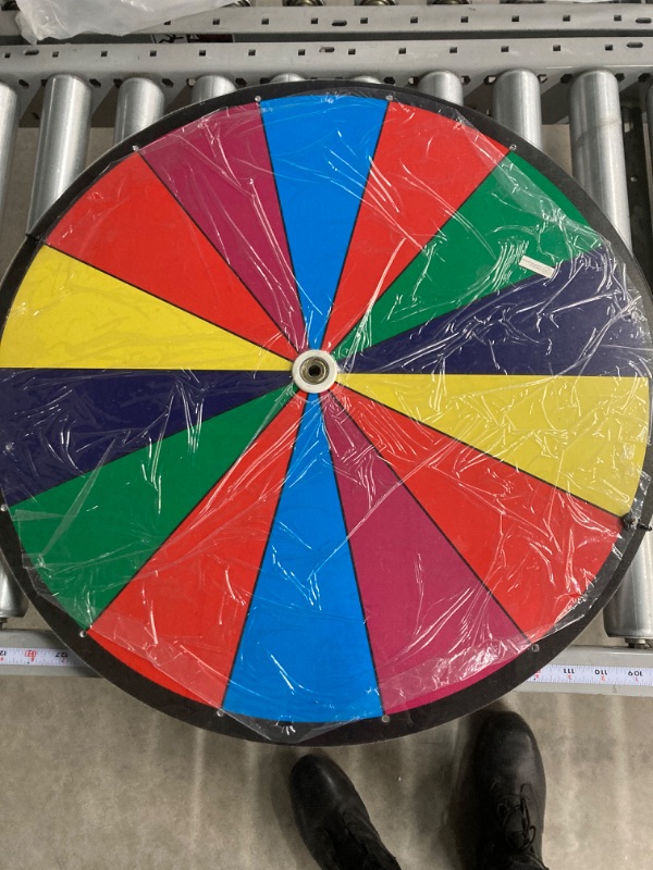 Photo 1 of XvmeiMym 24 inches Spinning Prize Wheel, 14 Slots Floor Spinner - Adjustable Height Stable Tripod Stand Roulette Wheel for Carnival, Trade Show, Win Fortune Spin Games 24in