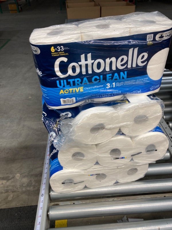 Photo 2 of Cottonelle Ultra Clean Toilet Paper with Active CleaningRipples Texture, Strong Bath Tissue, 24 Family Mega Rolls (24 Family Mega Rolls = 132 Regular Rolls) (4 Packs of 6 Rolls) 388 Sheets per Roll