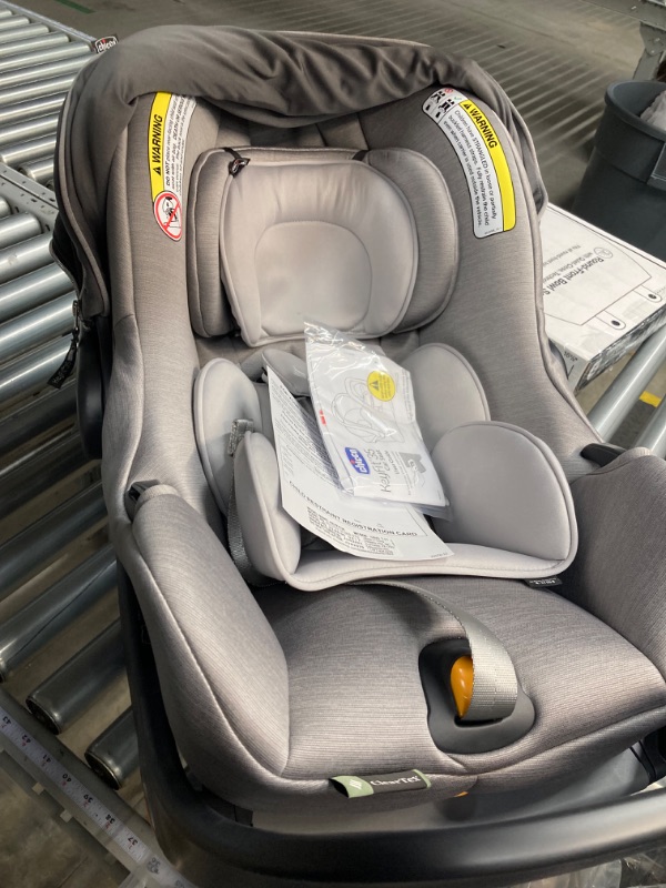 Photo 3 of Chicco KeyFit® 35 Zip ClearTex® Infant Car Seat and Base, Rear-Facing Seat for Infants 4-35 lbs, Infant Head and Body Support, Zip-Open Privacy Shield, Compatible with Chicco Strollers | Ash/Grey KeyFit 35 With Zip Privacy Shield Ash