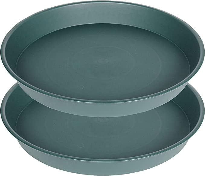 Photo 1 of 2 Pack of Bird Bath Bowl 19", 2.3" Depth, 18 19 inch Plant Tray Saucer, Plastic Birdbath Bowls Only, Birdbath Dish for The Garden, Large Plant Saucer (19", Green)