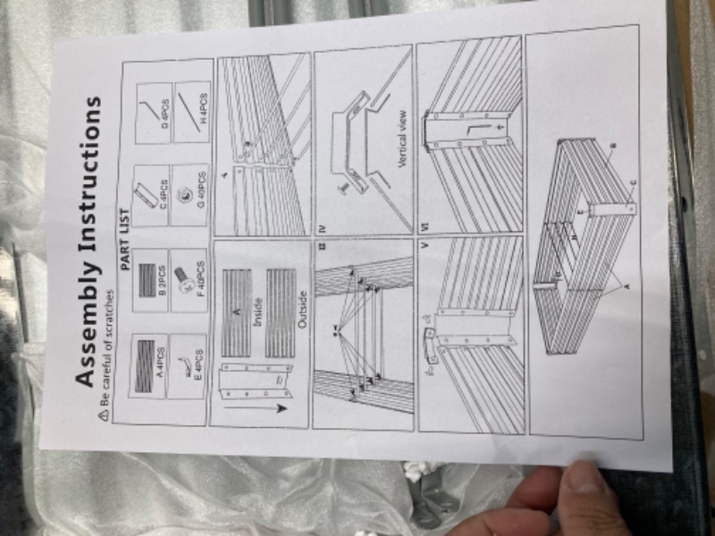 Photo 4 of 8x3x1.5FT Galvanized Raised Garden Bed Outdoor for Vegetables,Galvanized Planter Boxes Metal Raised Beds for Gardening. 8x3x1.5FT(1PCS) Galvanized