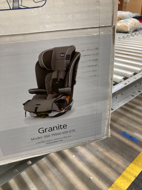 Photo 2 of Chicco MyFit Zip Harness + Booster Car Seat - Granite, Grey Granite MyFit with Zip and Wash Fabric Harness&Booster Car Seat