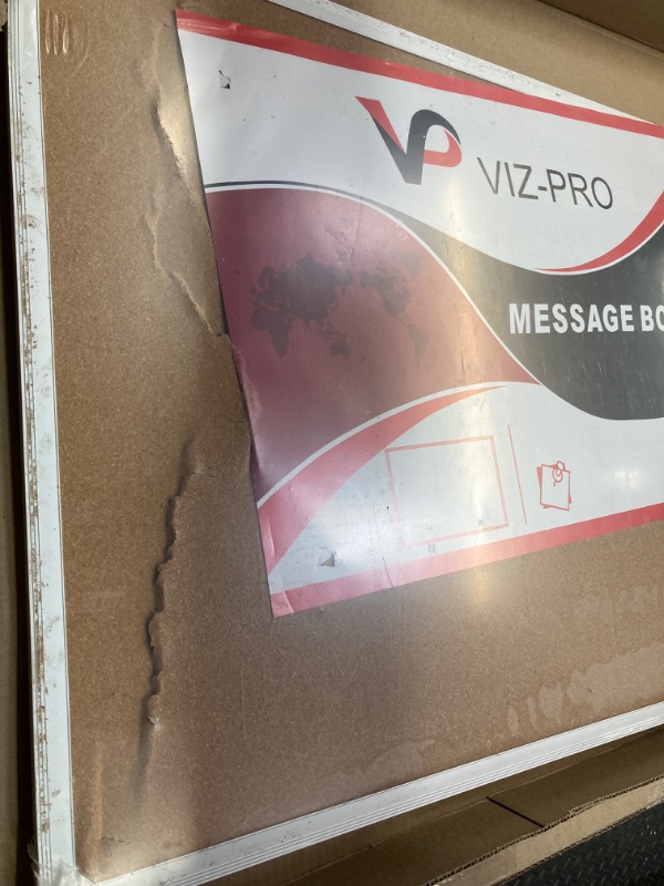 Photo 1 of VIZ-PRO Cork Notice Board, 36 X 24 Inches, Silver Aluminium Frame