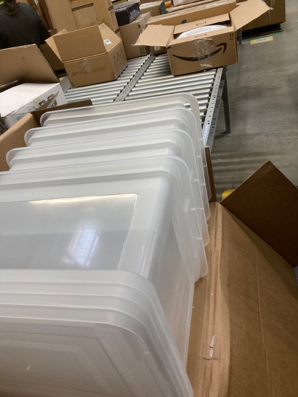 Photo 1 of 14 Quart Plastic Storage Bins with Lid, Clear Latching Box, Set of 4
