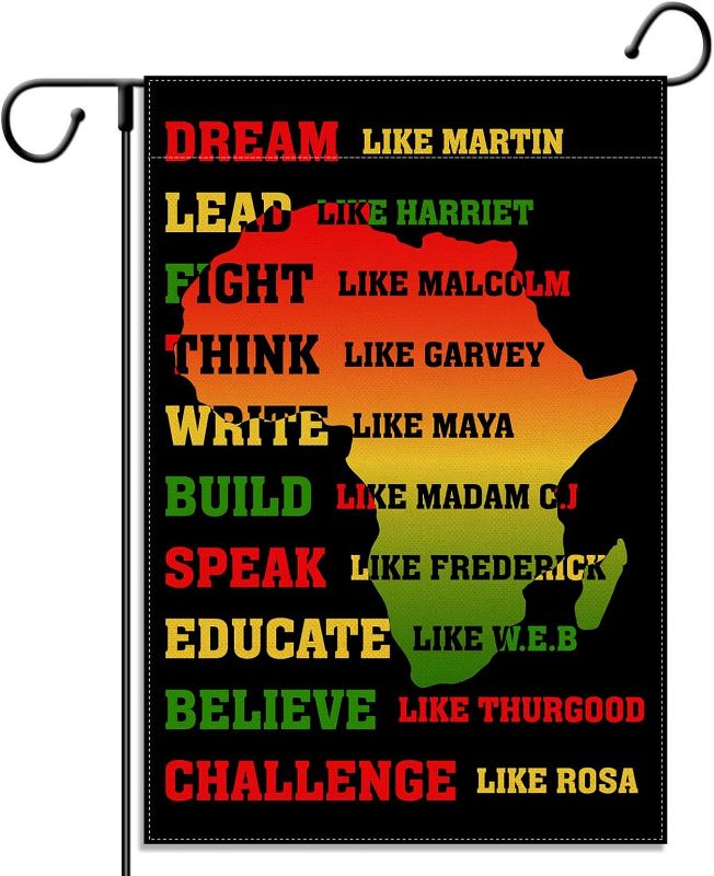 Photo 1 of Black History Month Garden Flag Juneteenth African American Festival Holiday Vertical Double Sized Yard Outdoor Decoration