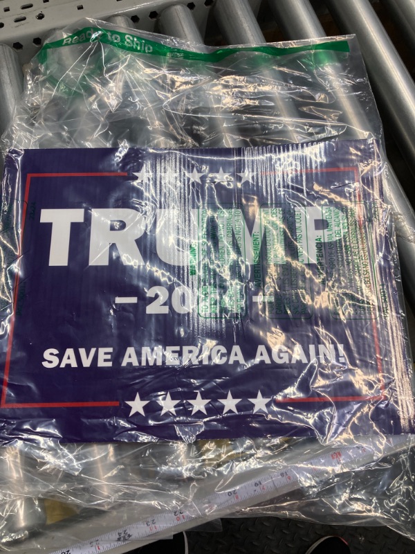 Photo 3 of Donald Trump 2024 yard sign Save America Again sign with Metal Stake, 16"x12" Double Sided Fade Resistant 16Wx12L Navy Blue