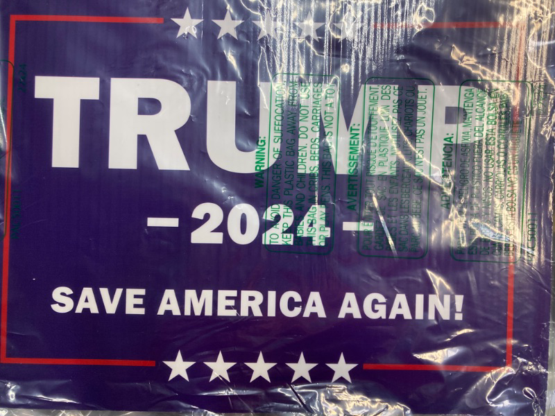 Photo 2 of Donald Trump 2024 yard sign Save America Again sign with Metal Stake, 16"x12" Double Sided Fade Resistant 16Wx12L Navy Blue