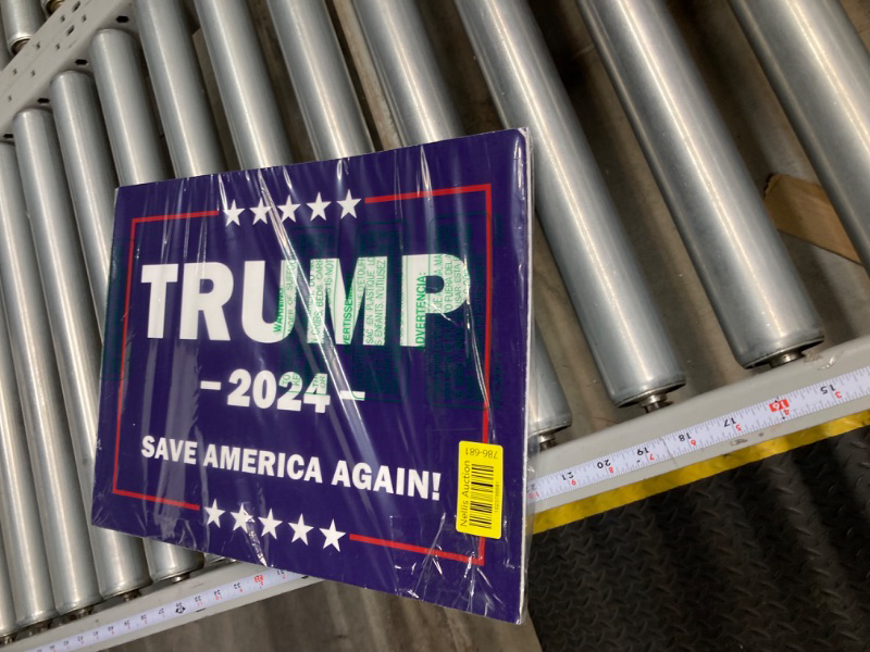 Photo 4 of Donald Trump 2024 yard sign Save America Again sign with Metal Stake, 16"x12" Double Sided Fade Resistant 16Wx12L Navy Blue