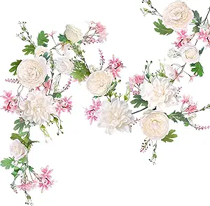 Photo 1 of OrgMemory Peony Flower Garland, Rose Flower Swag, 6' Wedding Arch Flowers for Wedding Decor Home Table Runner Mantle Party Decor (Champagne Peony Garland) https://a.co/d/iC9OPQu