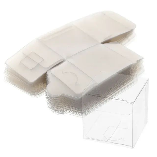 Photo 1 of 50 Pcs Clear Plastic Pvc Packing Box Transparent Candy Box for Gift Wedding Party (5x5x5cm)
