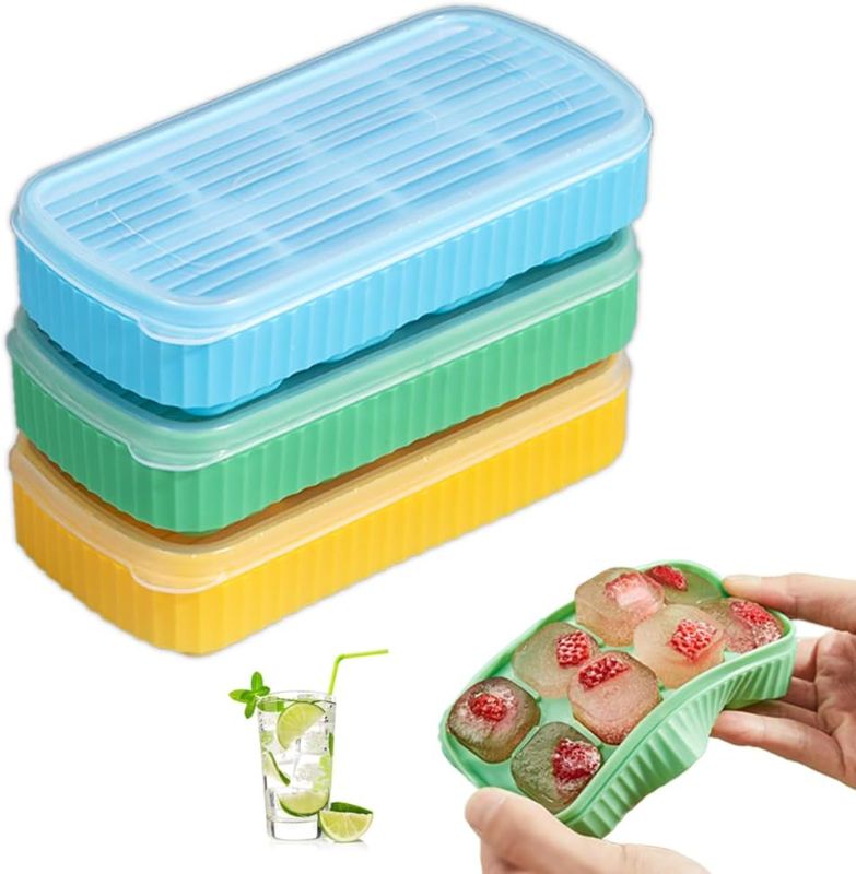 Photo 1 of Mini Ice Cube Trays for Freezer, Silicone Ice Cube Trays with Lid for Mini Fridge, Small Ice Cube Molds, Ice Trays with Covers for Cocktails or Whiskey, BPA Free, Flexible & Easy Release - 3 Pack https://a.co/d/9PvRvnW