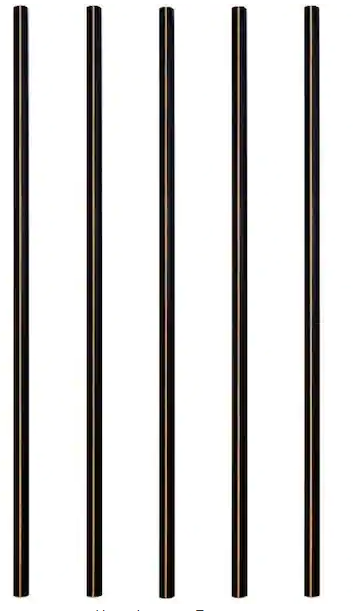 Photo 1 of 36 in. x 3/4 in. Black Aluminum Round Deck Railing Baluster 2 PACKS OF 20