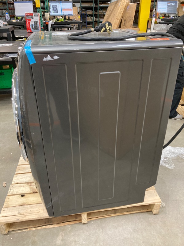 Photo 1 of 8.0 Cu. Ft Front Load Perfect Steam Electric Dryer with LuxCare Dry and Instant Refresh in Titanium
