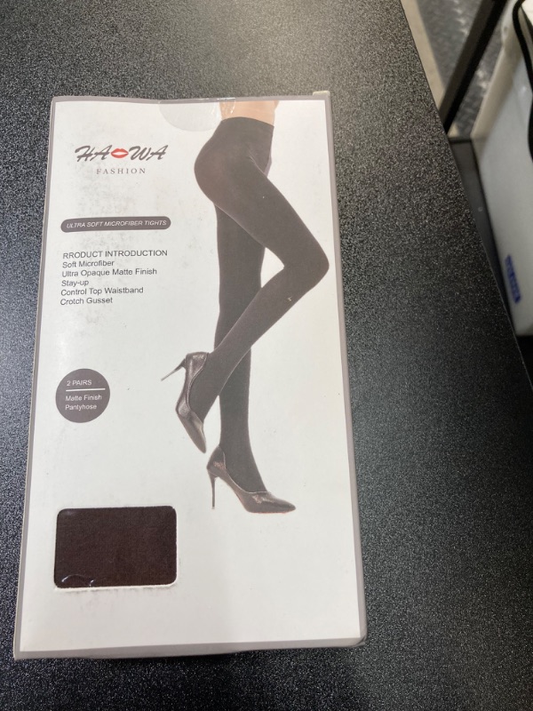 Photo 2 of HA WA Fleece Lined Tights for Women, 2 Pairs Ultra Opaque Tights with Control Top Waistband