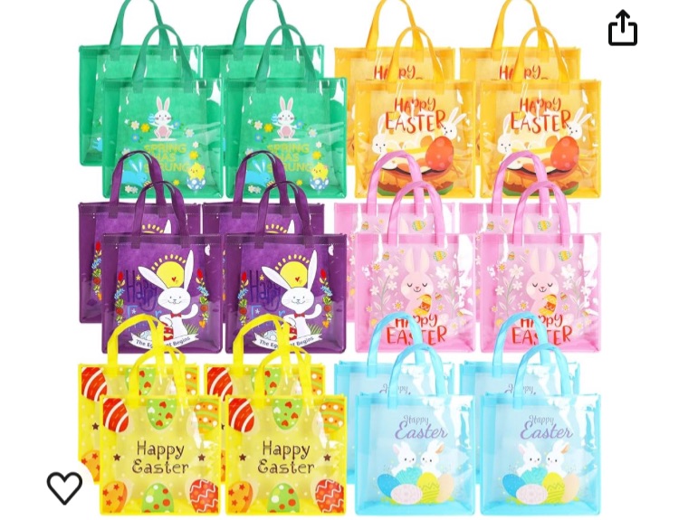 Photo 1 of 24PCS Happy Easter Egg Hunt Bags Easter Bunny Carrot Chick Egg Gift Bags with Handles, Easter Treat Bags, Multifunctional Non-Woven Easter Bags for Gifts Wrapping, Egg Hunt Game, Easter Party Supplies