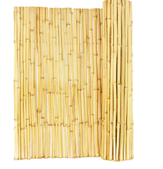 Photo 1 of 3/4 in. D x 6 ft. H x 8 ft. Natural Bamboo Garden Fence Decorative Rolled Fencing Panel
