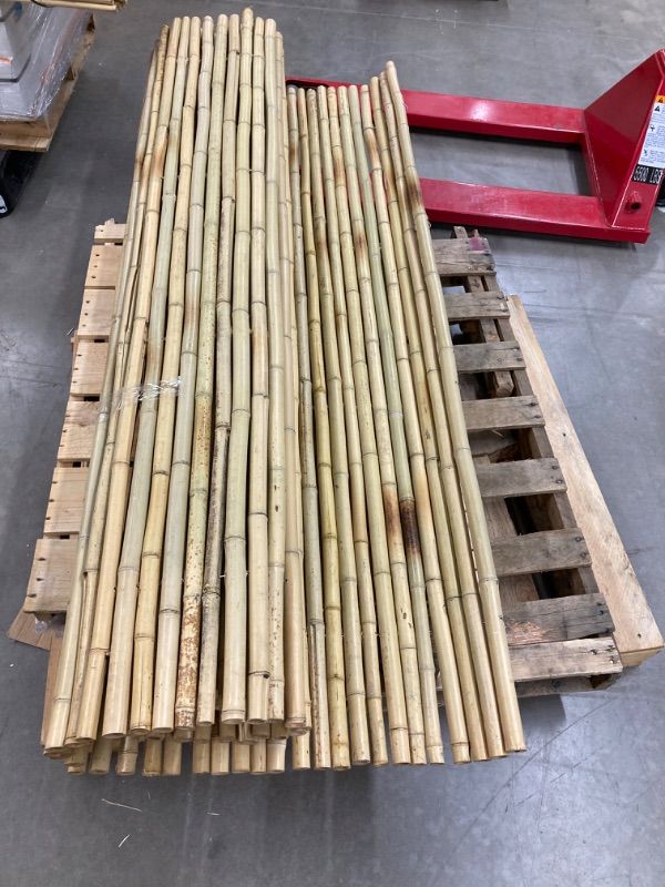 Photo 2 of 3/4 in. D x 6 ft. H x 8 ft. Natural Bamboo Garden Fence Decorative Rolled Fencing Panel
