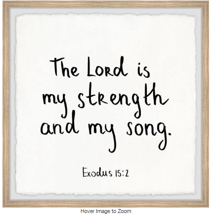 Photo 1 of "The Lord Is My Strength" by Marmont Hill Framed Typography Art Print 32 in. x 32 in.