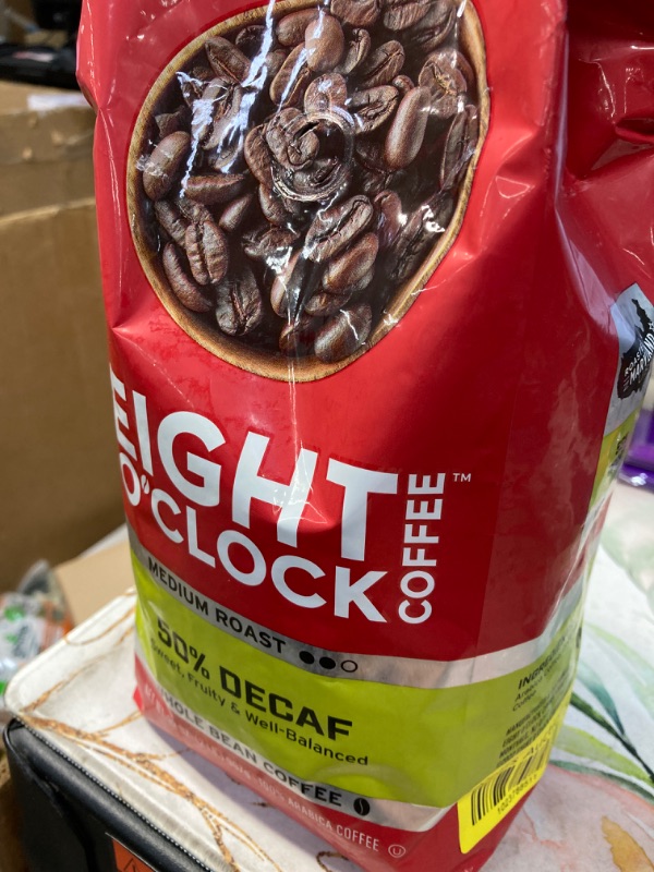 Photo 2 of Eight O'Clock Coffee The Original, 40 Ounce (Pack of 1) Medium Roast Whole Bean Coffee, 100% Arabica, Kosher Certified 50% Decaf
