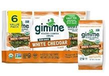 Photo 1 of gimMe - White Cheddar - 6 Count - Organic Roasted Seaweed SheetsKeto, Vegan, Gluten Free - Great Source of Iodine & Omega 3’s - Healthy On-The-Go Snack for Kids Adults 6 Count  #5 White Cheddar