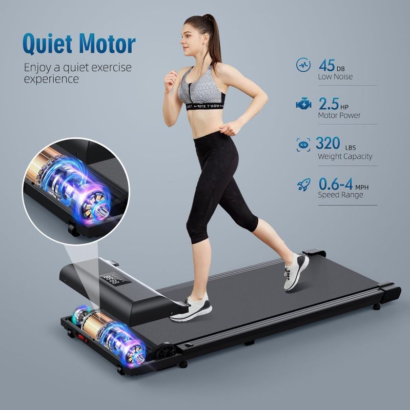 Photo 1 of 
Walking Pad?Under Desk Treadmill 2 in 1 Treadmills?Portable Walking Treadmill 2.5HP, 320lbs Max Weight Remote Control LED Display,Installation-Free Jogging...