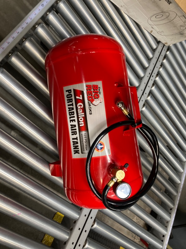 Photo 3 of BIG RED T88007 Torin Portable Horizontal Air Tank with 36" Hose, 7 Gallon Capacity, Red