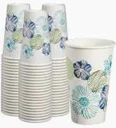 Photo 1 of 2 pack Comfy Package [100 Count -16 oz. All Purpose Everyday Disposable Floral Design Paper Drinking Cups 100 Count - floral 16 oz.