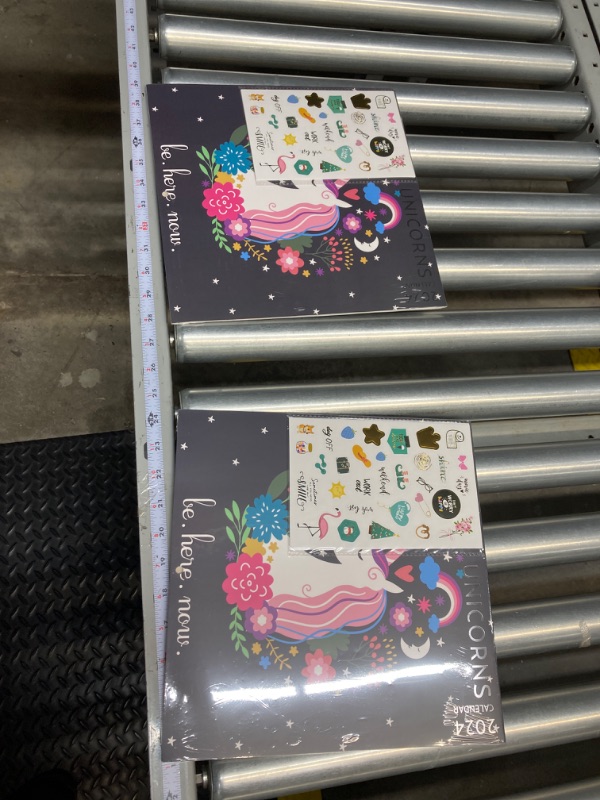 Photo 2 of 2 pack Unicorn Calendar 2024 with Sticker Pack, Large 12 x 12 inch, Unicorn Wall Calendar with Sticker Set, Gift for Unicorn Lovers, Cute Calendar for girls