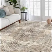 Photo 1 of  similar Anilour Washable Area Rug 5x7 - Stain Resistant, Area Rugs with Non-Slip Backing, Ultra Thin Living Room Carpet for Easy Cleaning - Vintage Home Decor with Premium Quality (5x7ft) 5x7 ft Beige/Gray/Turmeric - Golden Age Mosaic