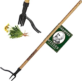 Photo 1 of Grampa's Weeder - The Original Stand Up Weed Puller Tool with Long Handle - Made with Real Bamboo & 4-Claw Steel Head Design - Easily Remove Weeds Without Bending, Pulling, or Kneeling