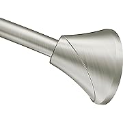 Photo 1 of  Brushed Nickel 5-Foot Adjustable Tension Single Curved Shower Curtain Rod for Bathroom Shower, CSR2172BN