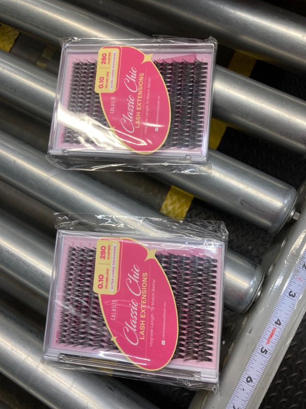 Photo 2 of 2 pack CALAILIS Lash Clusters 280Pcs D Curl Individual Lashes 0.10-30D+40D-10-16Mix Cluster lashes Natural Look Eyelash Clusters Super Thin Band and Soft DIY Lash Extension at Home (0.10-30D+40D)