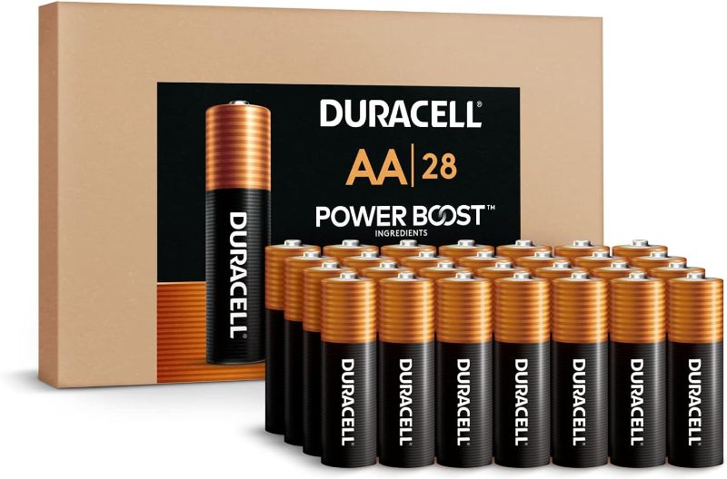 Photo 1 of Duracell Coppertop AA Batteries 28 Count Pack Double A Battery with Power Boost Ingredients, Long-lasting Power Alkaline AA Battery for Household Devices (Ecommerce Packaging) 28 Count Eco-Friendly Pack