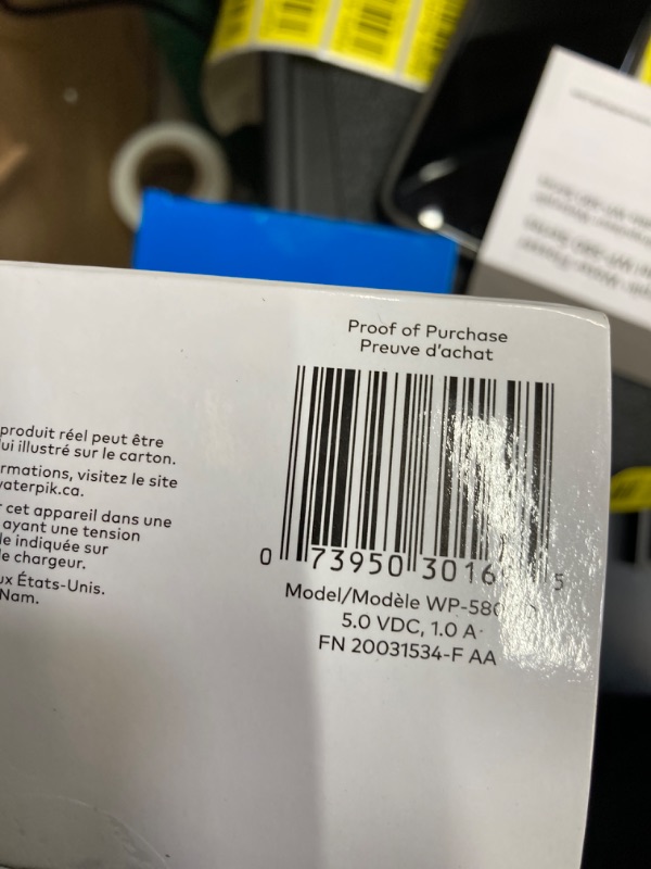 Photo 4 of ***MISSING ITEMS, SEE NOTES*** Waterpik Cordless Advanced Water Flosser For Teeth, Gums, Braces, Dental Care With Travel Bag and 4 Tips, ADA Accepted, Rechargeable, Portable, and Waterproof, White WP-580 White Water Flosser